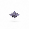 Terminale in titanio lotus marquise con zirconi e dettaglio centrale