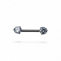 Barretta titanio nipple con zirconi brillanti push pin
