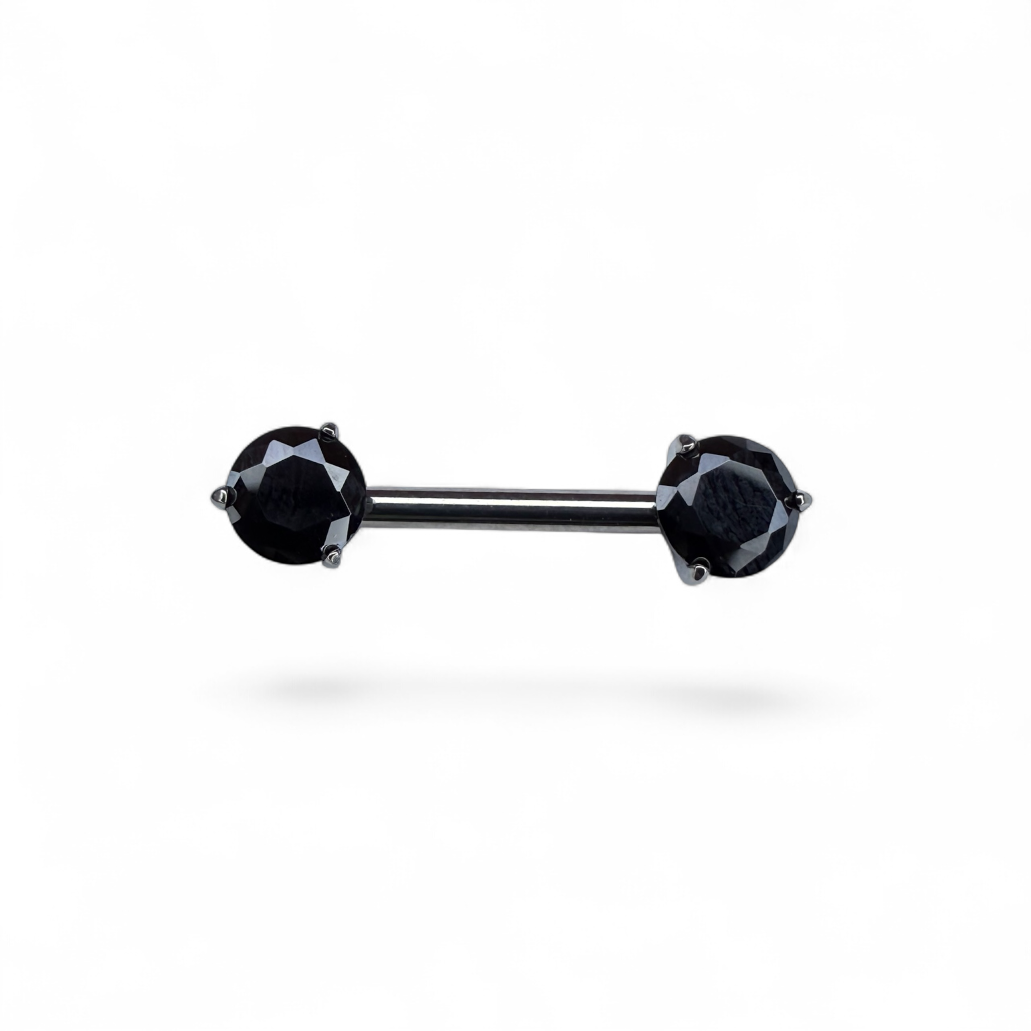 Barretta titanio nipple con zirconi brillanti push pin