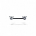 Barretta titanio nipple gatto zirconi bianchi push pin