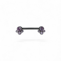 Barretta titanio nipple cluster zirconi rosa filettatura interna