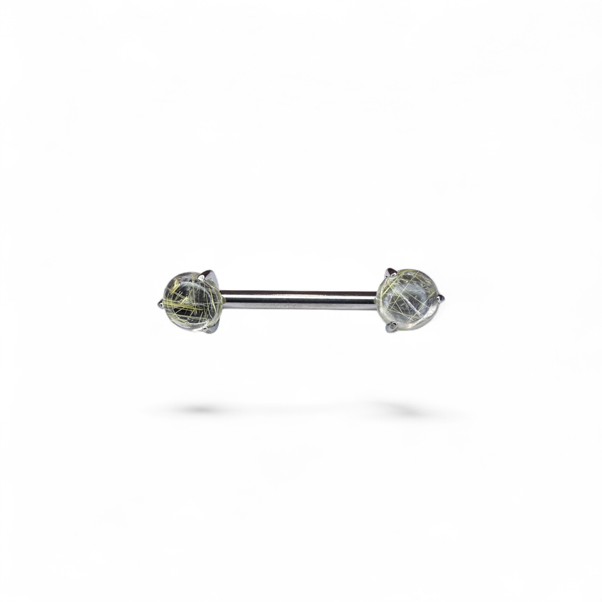 Barretta titanio nipple pietre naturali push pin