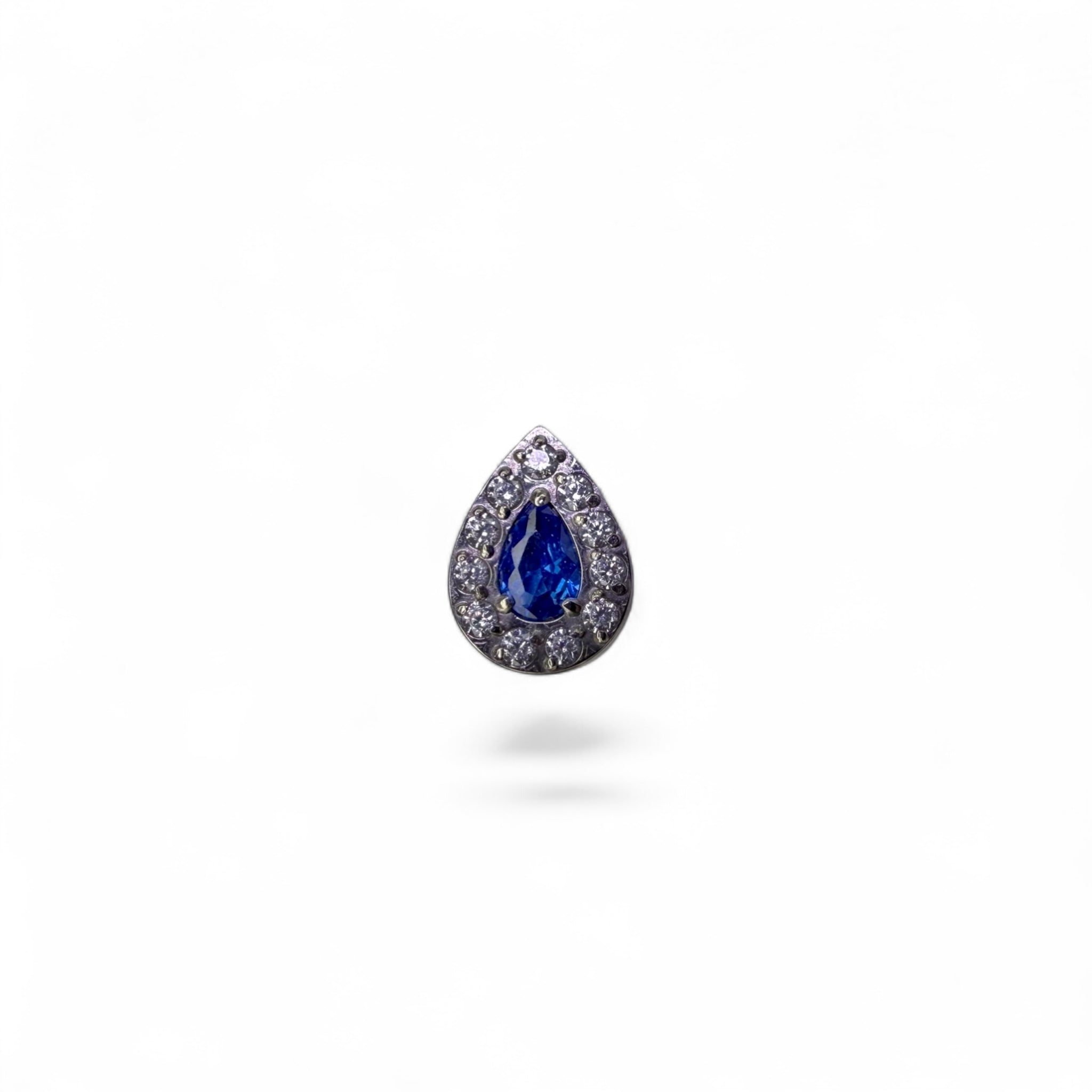 Terminale titanio goccia pavé con zircone centrale
