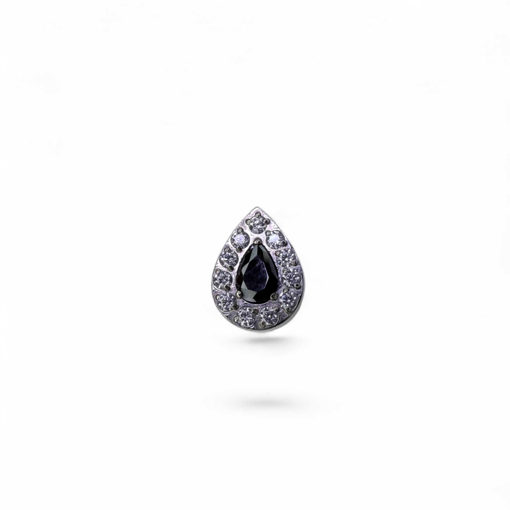 Terminale titanio goccia pavé con zircone centrale