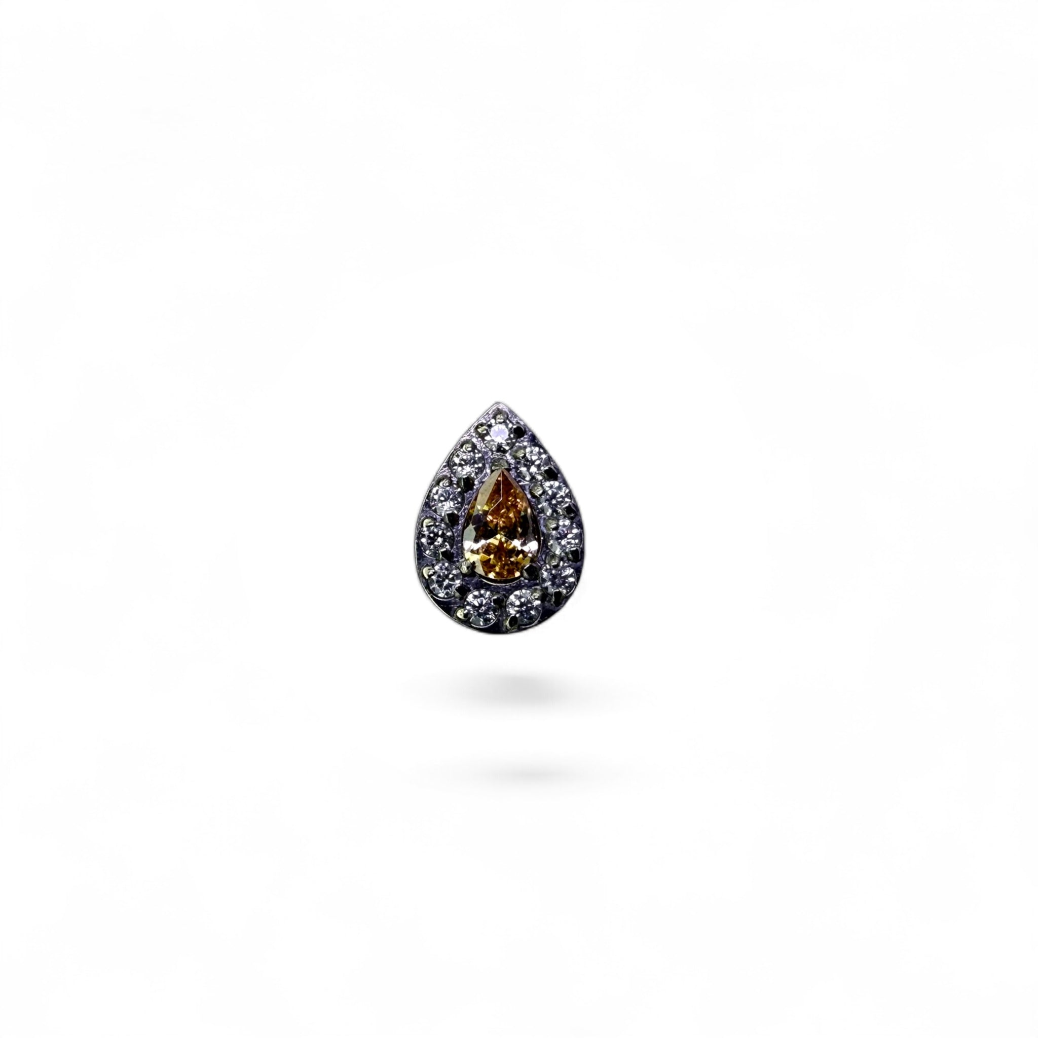 Terminale titanio goccia pavé con zircone centrale