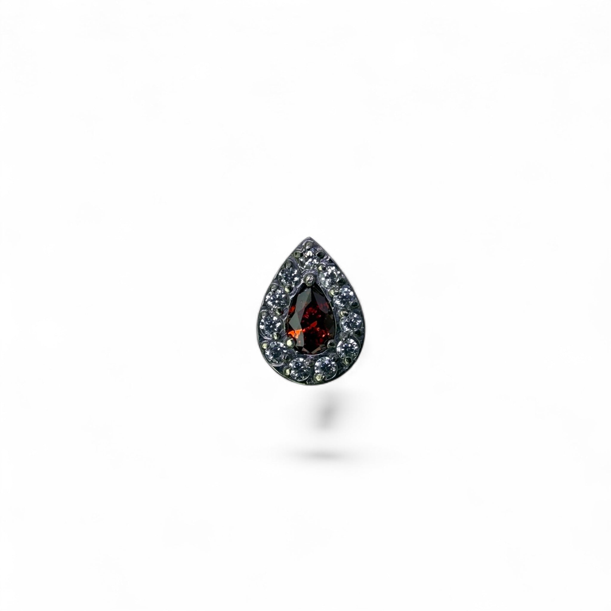 Terminale titanio goccia pavé con zircone centrale