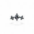 Terminale in titanio trio pietre princess luminose