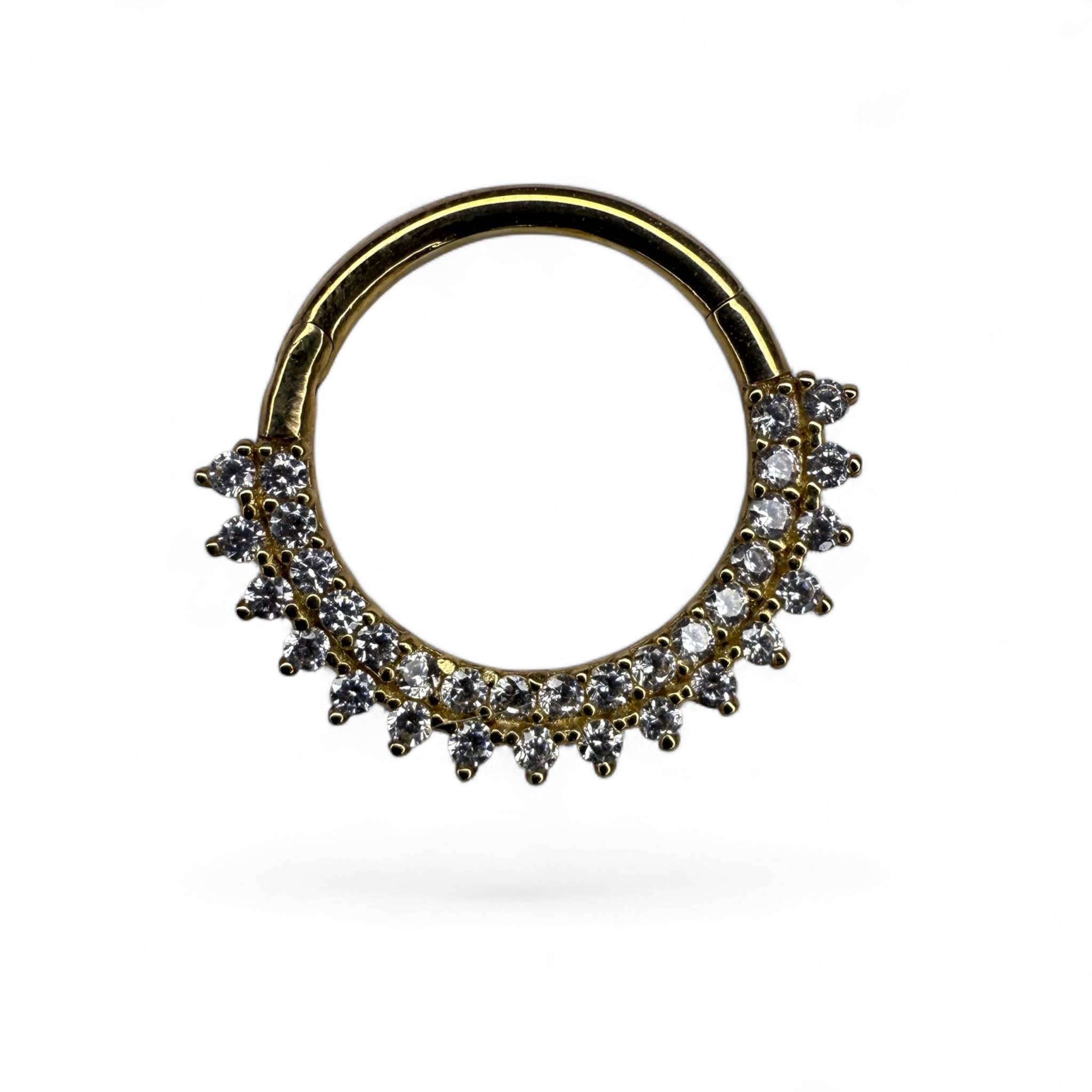 Anello in oro giallo 14k con brillanti bianchi