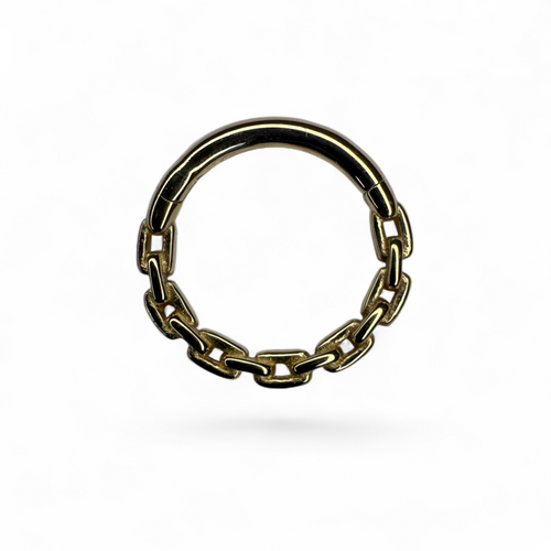 Anello in oro giallo 14k a forma di catena