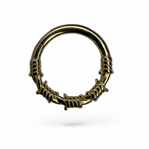 Anello in oro giallo 14k a forma di filo spinato